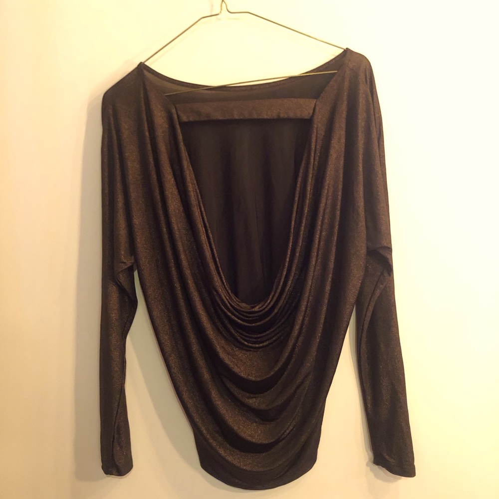2 for 25$ Bronze silky low back long sleeve dressy shirt urban outfitters small